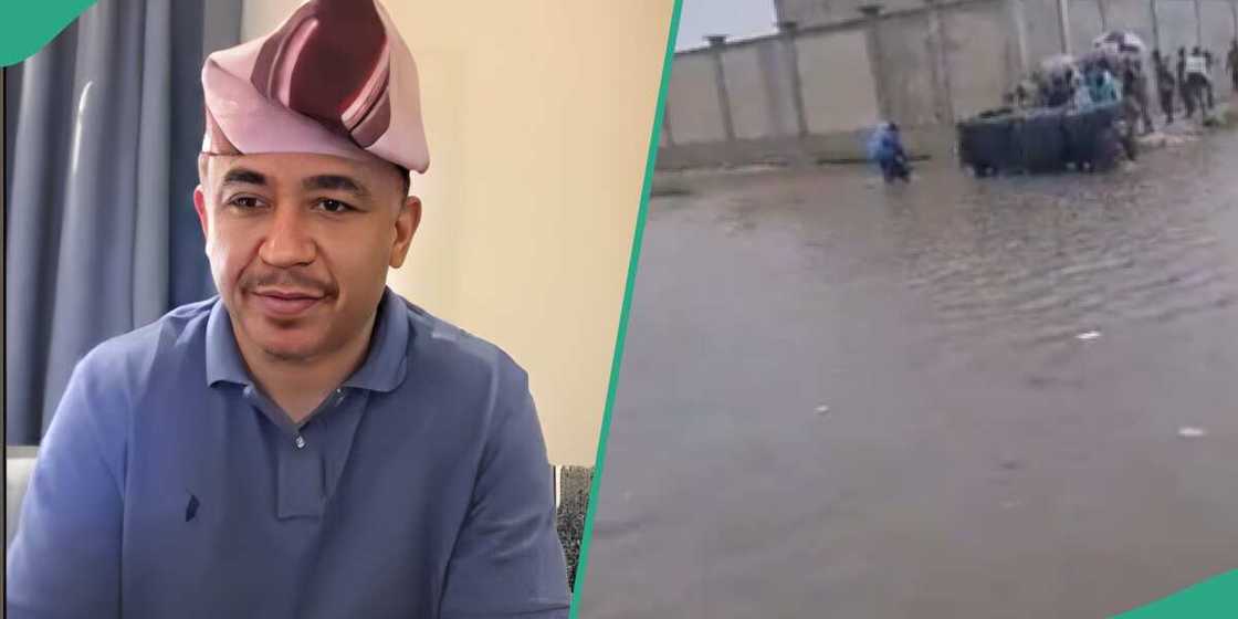 Daddy Freeze and a flooded area Daddy Freeze and a flooded area
