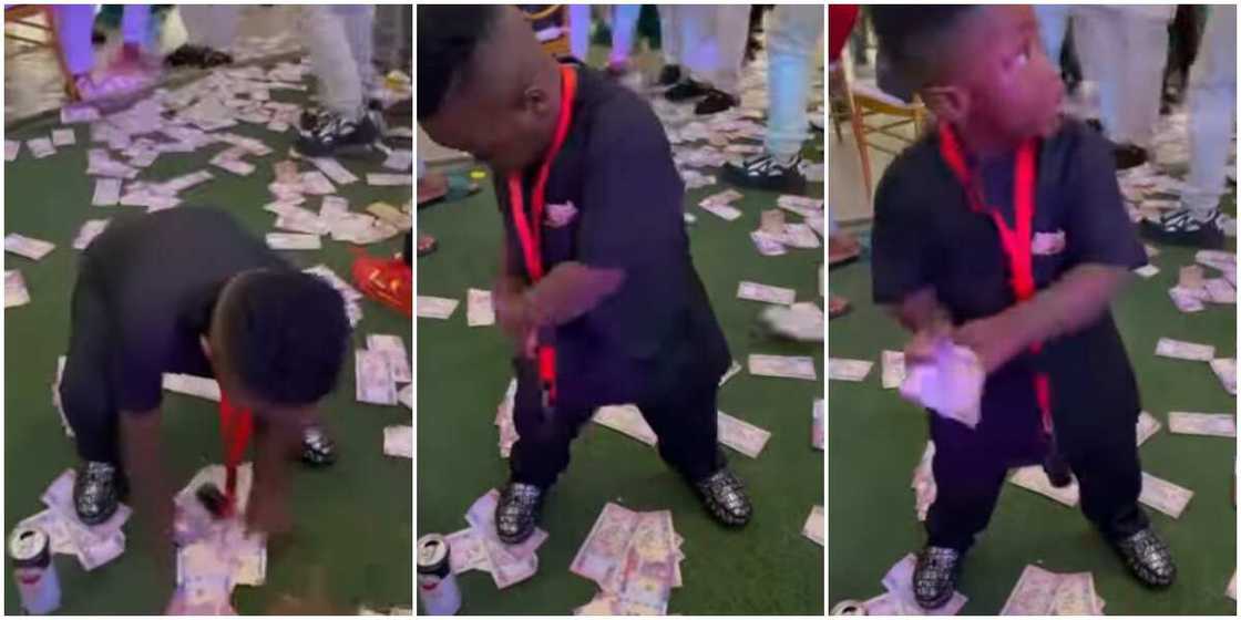 Nigerians react to video of little boy picking money at an event and putting them into his pocket