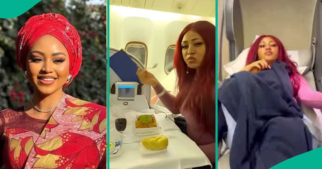 Regina Daniels travels to London on Airpeace, shares video.