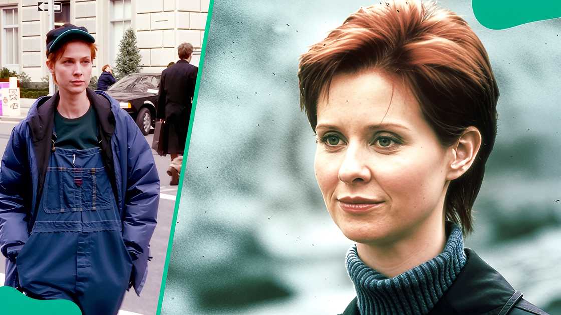 Miranda Hobbes in two different locations Miranda Hobbes in two different locations
