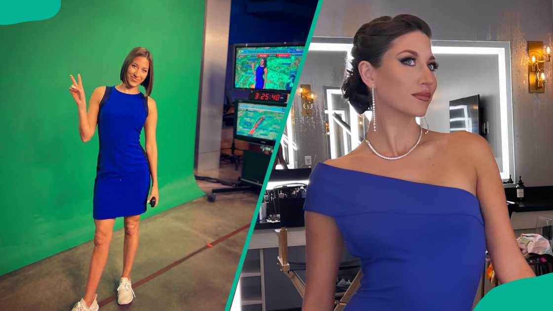 Ella Dorsey is seen in blue dresses