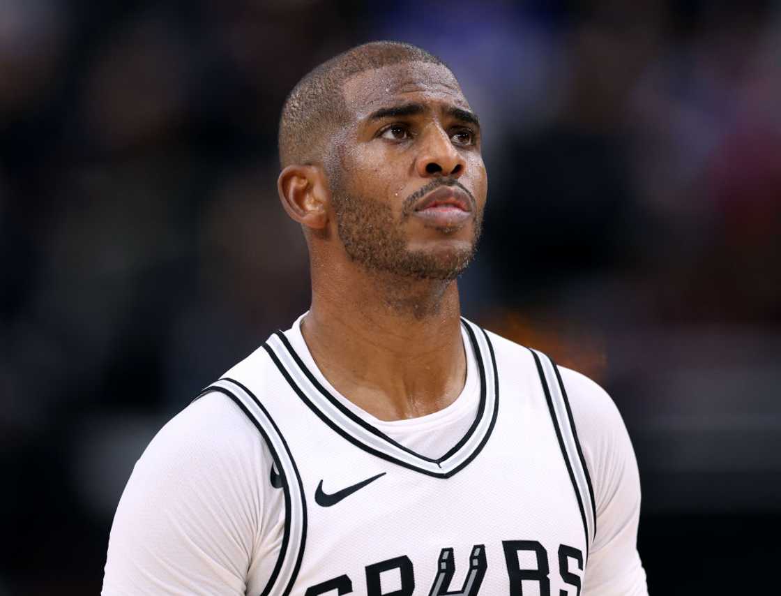 Chris Paul at Intuit Dome in Inglewood, California. Chris Paul at Intuit Dome in Inglewood, California.