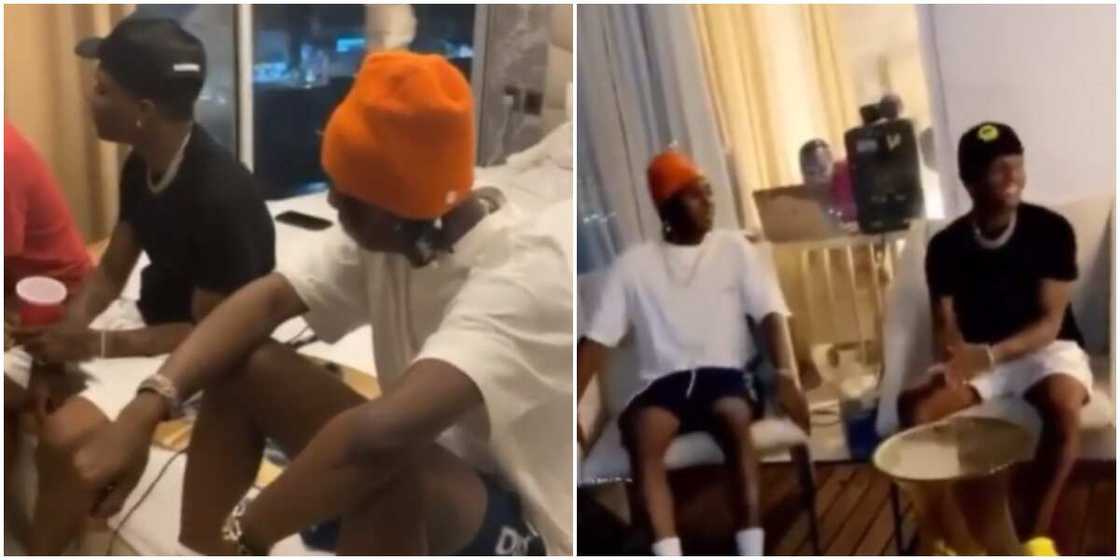 Singer Wizkid Spotted Playing Cheerfully as He Records New Music with Bella Shmurda Singer Wizkid Spotted Playing Cheerfully as He Records New Music with Bella Shmurda