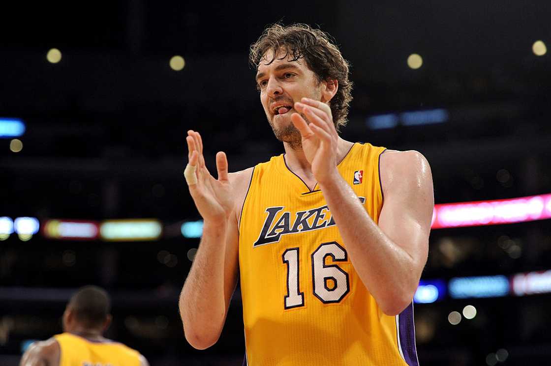 Pau Gasol reacts during a game in 2011