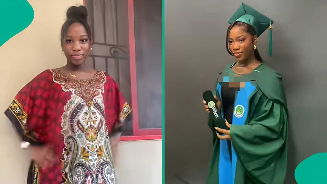 Caleb University graduate Favour shares journey after writing JAMB four times, earns a 4.49 CGPA, speaks on near-first-class experience, perseverance, and hard work in viral social media post.