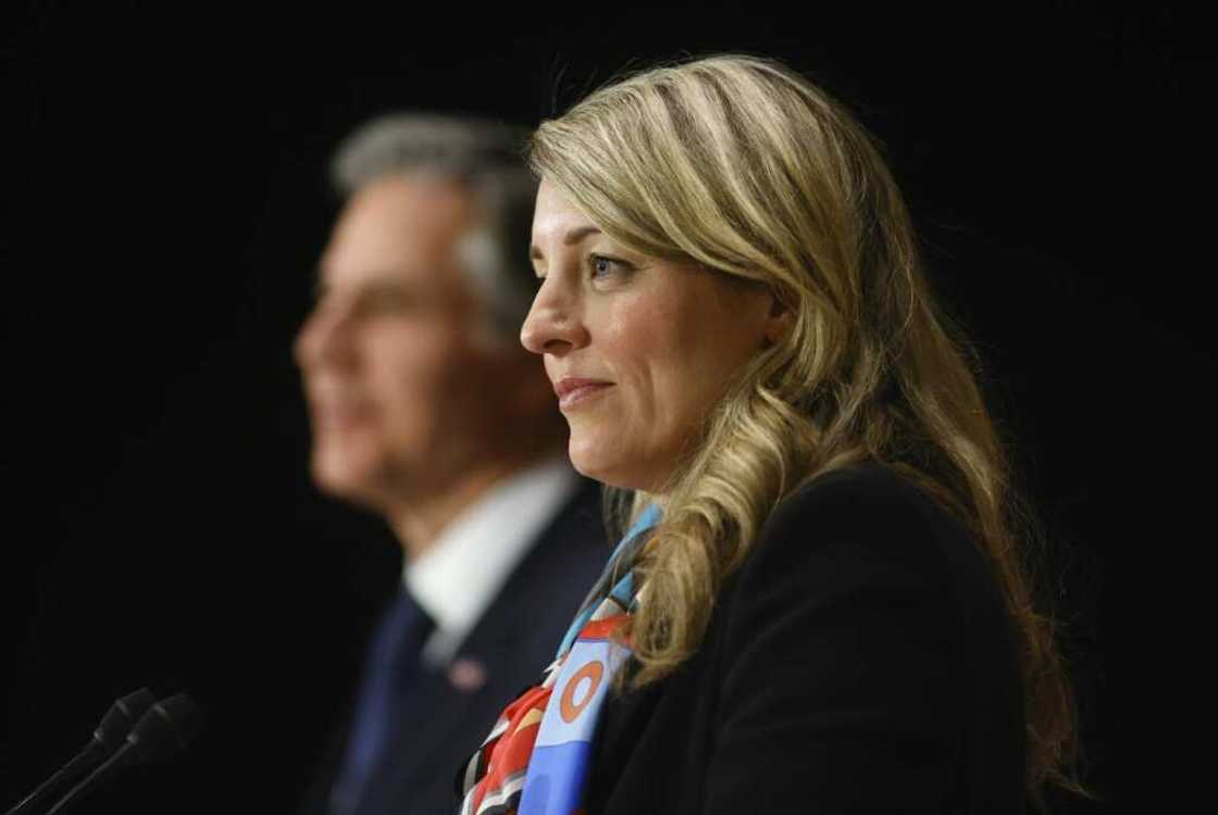 Canada's Foreign Minister Melanie Joly (R), seen here with US Secretary of State Antony Blinken, has ordered Russia's ambassador to Ottawa to be summoned over anti-LGBT tweets Canada's Foreign Minister Melanie Joly (R), seen here with US Secretary of State Antony Blinken, has ordered Russia's ambassador to Ottawa to be summoned over anti-LGBT tweets