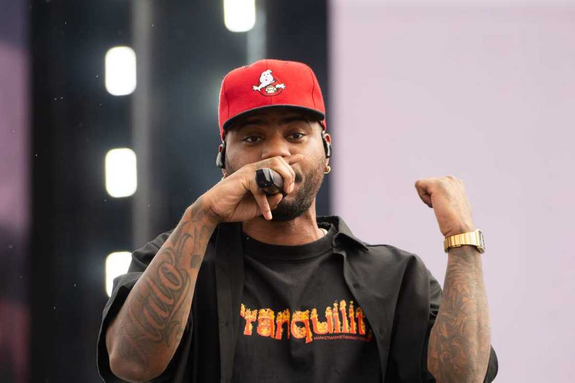 Bryson Tiller performs during day two of Wireless Festival at Finsbury Park in London, England