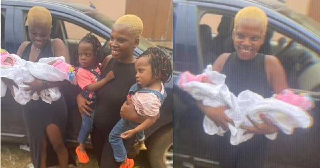 Nigerian mum flaunts her two sets of twins Nigerian mum flaunts her two sets of twins