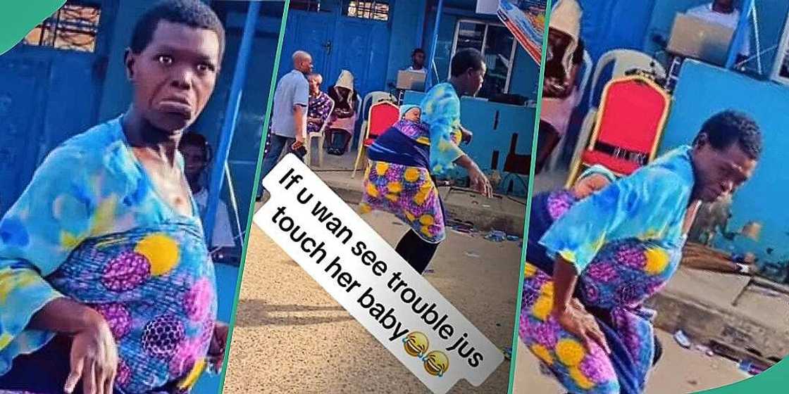 Mentally challenged woman dances on the road Mentally challenged woman dances on the road