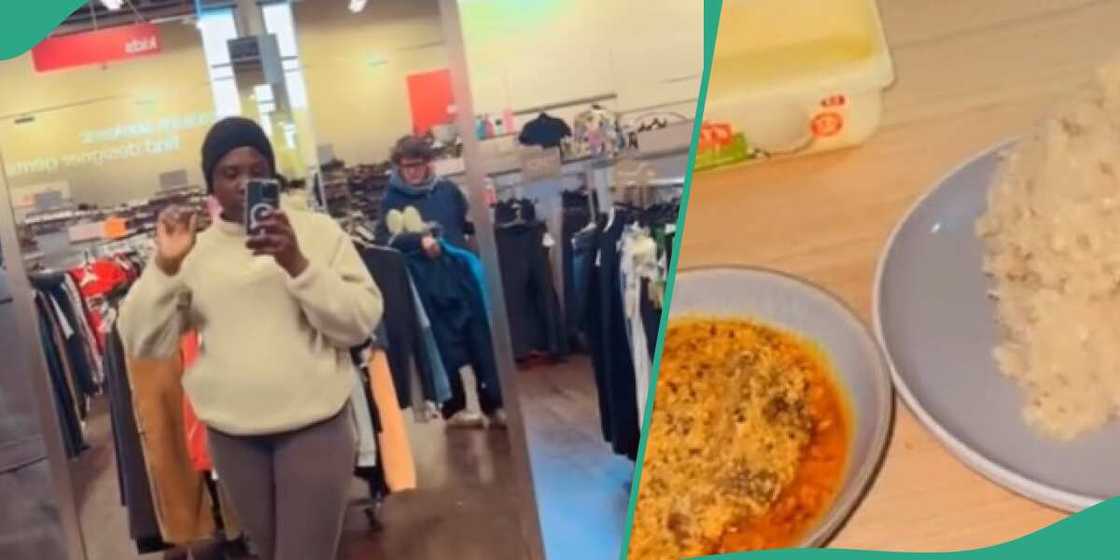 The lady showed the food he made The lady showed the food he made