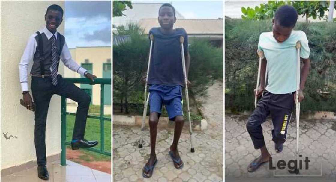 Photos of Muhammed Lawal, a Nigerian student sick with sickle cell.