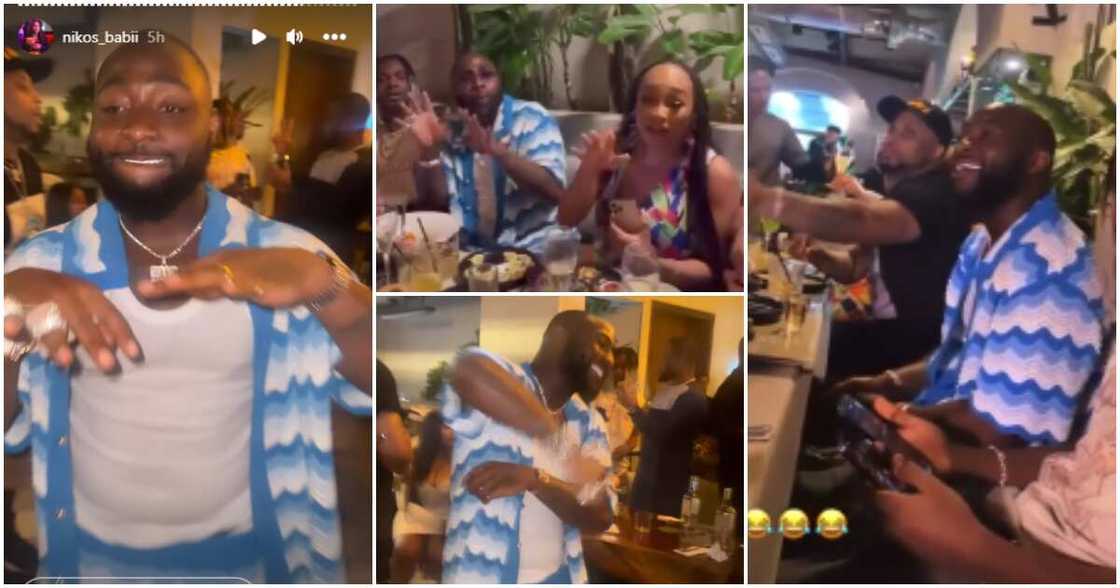 Davido dancing at cousin's birthday party. Davido dancing at cousin's birthday party.