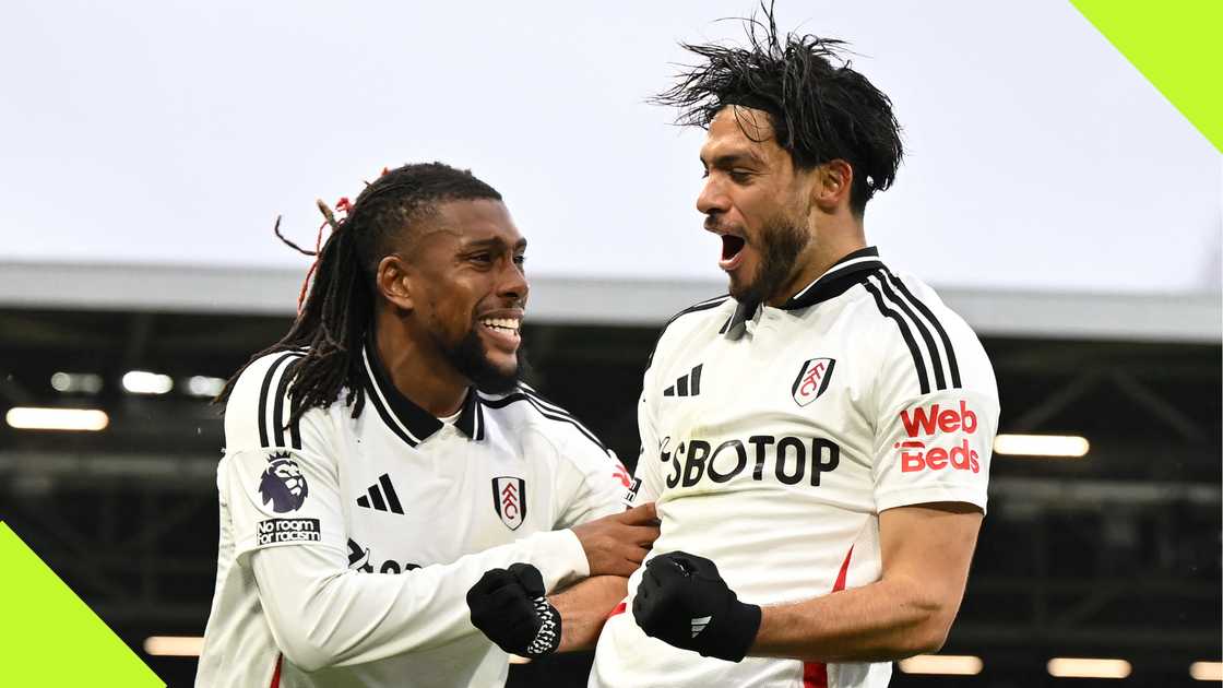 Alex Iwobi, Raul Jimenez, Arsenal, Craven Cottage, Fulham, London, England, Premier League.