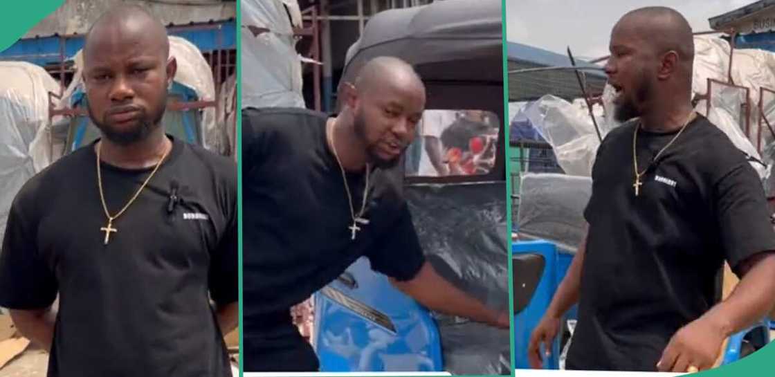 Man laments the high cost of Keke. Man laments the high cost of Keke.