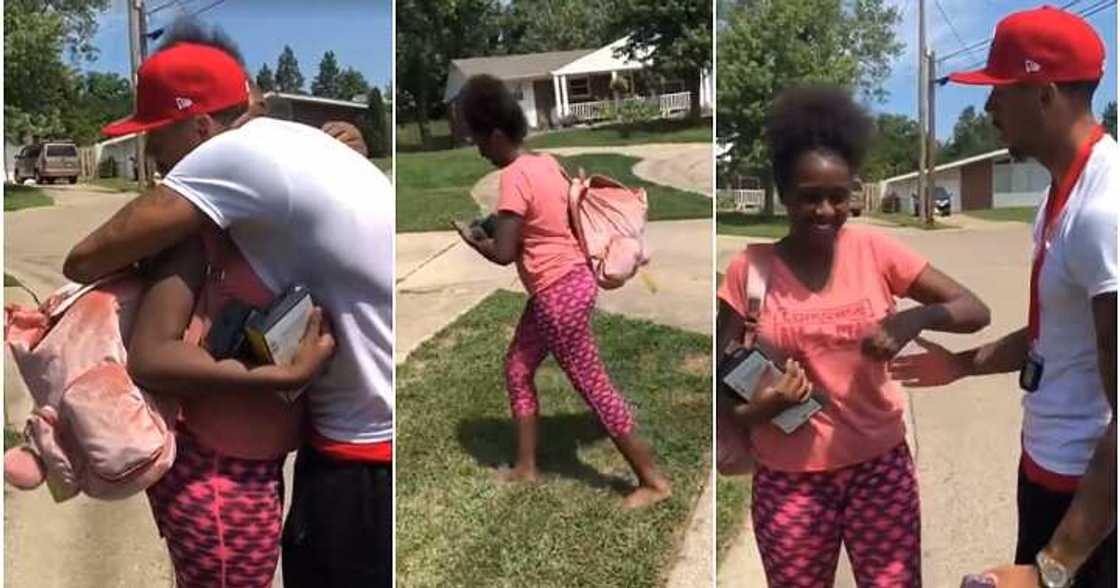 Dad sneaks to see his daughter, baby mama Dad sneaks to see his daughter, baby mama