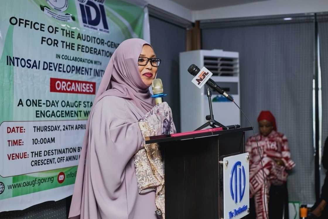 Nigerian Financial Intelligence Unit CEO Hafsat Abubakar Bakari, speaks on a posiuma transparency Nigerian Financial Intelligence Unit CEO Hafsat Abubakar Bakari, speaks on a posiuma transparency