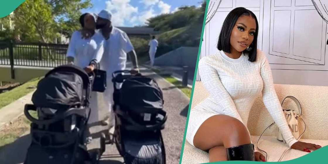 Sophia Momodu reacts to video of Davido and Chioma with twins. Sophia Momodu reacts to video of Davido and Chioma with twins.