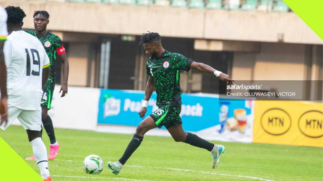Albert Amoah, Nduka Junior, Babajide Fatokun, Nigeria, Ghana, Godswill Akpabio International Stadium, Uyo, CHAN 2025 qualifier. Albert Amoah, Nduka Junior, Babajide Fatokun, Nigeria, Ghana, Godswill Akpabio International Stadium, Uyo, CHAN 2025 qualifier.