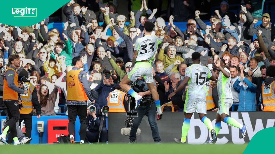 Nico O'Reilly, Manchester City, Chelsea, Stamford Bridge, Football. Nico O'Reilly, Manchester City, Chelsea, Stamford Bridge, Football.