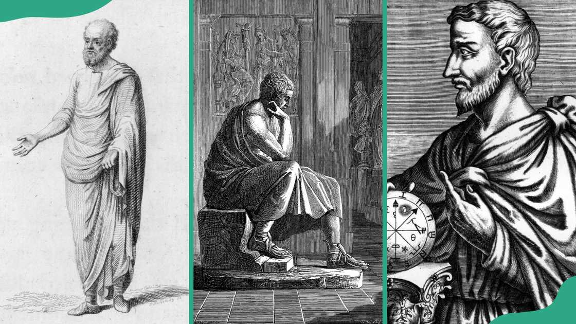 Greek philosophers; Socrates, Aristotle, and Pythagoras