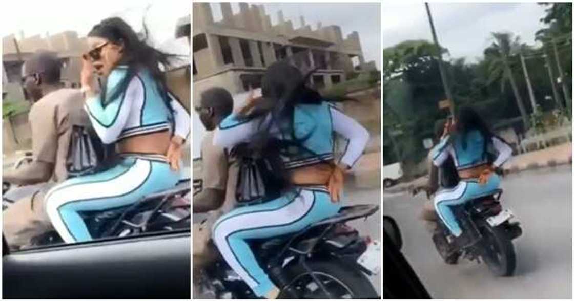 Bobrisky spotted riding on okada in Lagos as he tries to hide his face