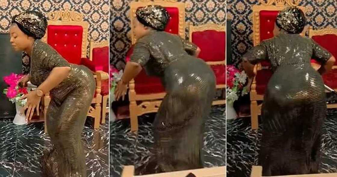 Curvy female pastor shakes her waist at the altar Curvy female pastor shakes her waist at the altar