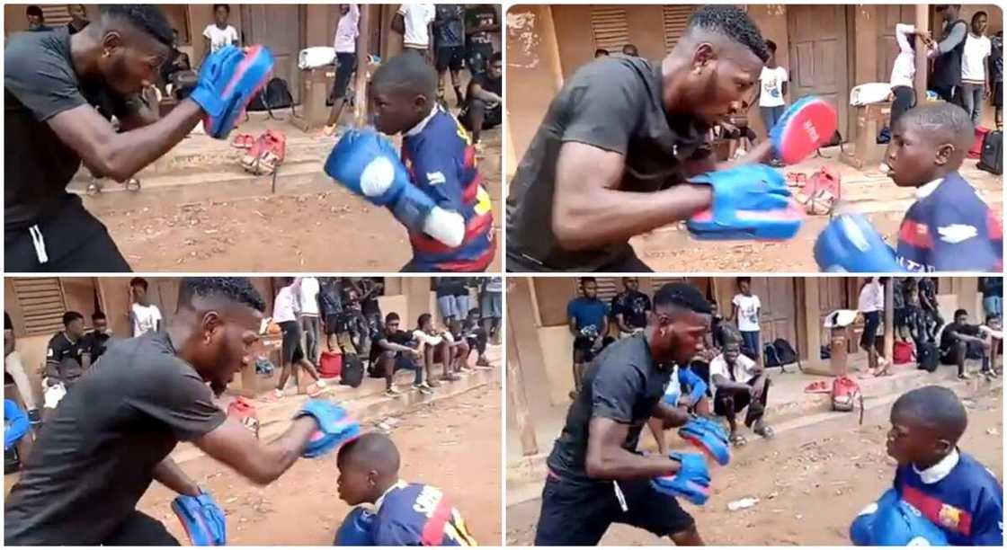 Photos of Sultan, Nigerian kid boxer and his trainer, Tipo. Photos of Sultan, Nigerian kid boxer and his trainer, Tipo.