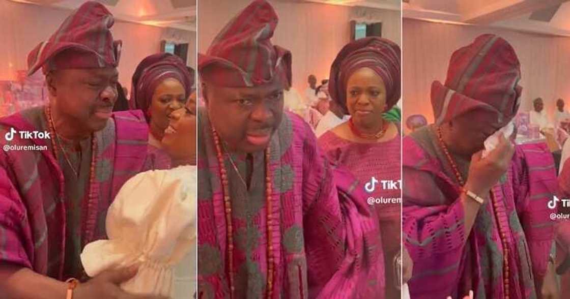 Dad cries at daughter's wedding Dad cries at daughter's wedding