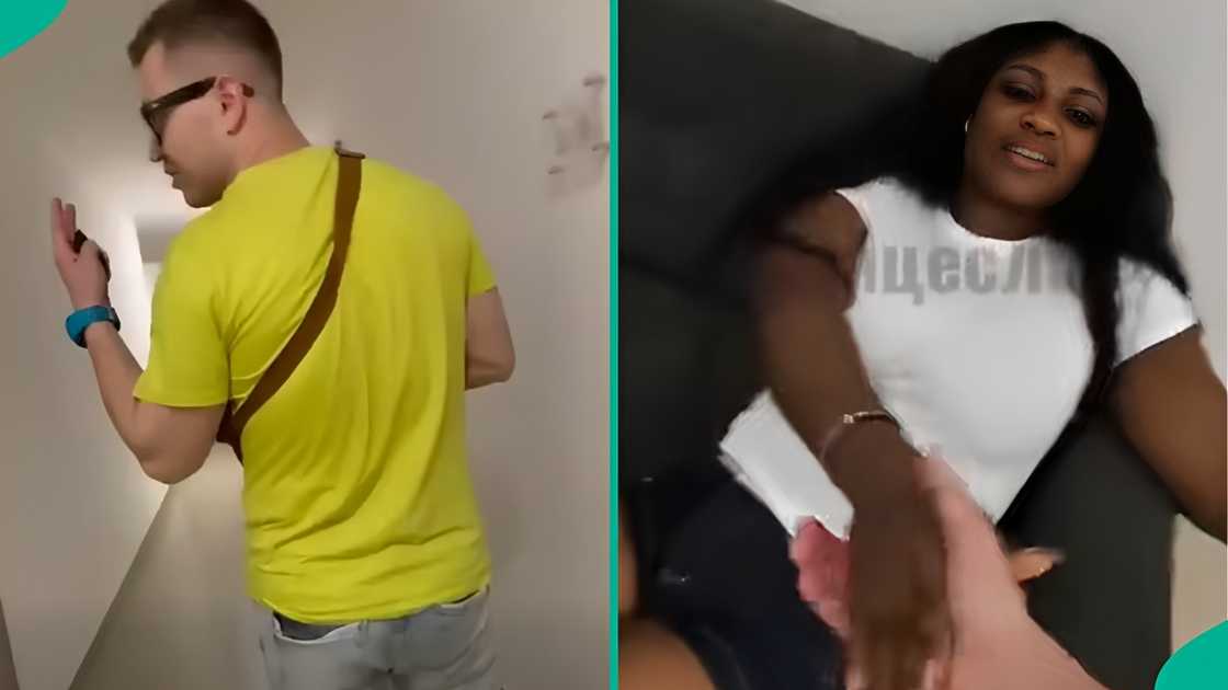A Russian man trends after his escapades with Nigerian lady went viral