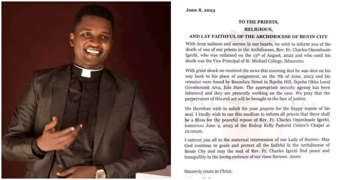 Catholic priest killed/ Catholic priest shot dead/ Gunmen kill Catholic priest/ Reverend Father Charles Igechi Catholic priest killed/ Catholic priest shot dead/ Gunmen kill Catholic priest/ Reverend Father Charles Igechi