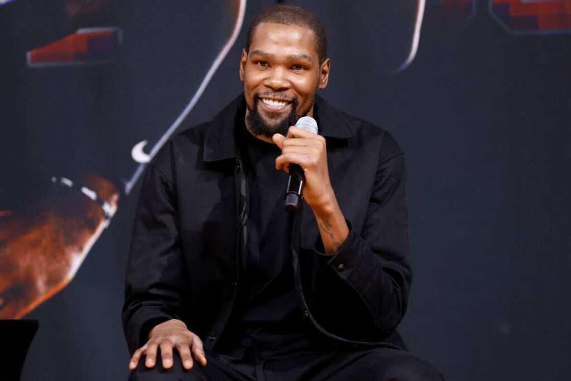 Kevin Durant during a press conference at Footprint Center in Phoenix, Arizona.