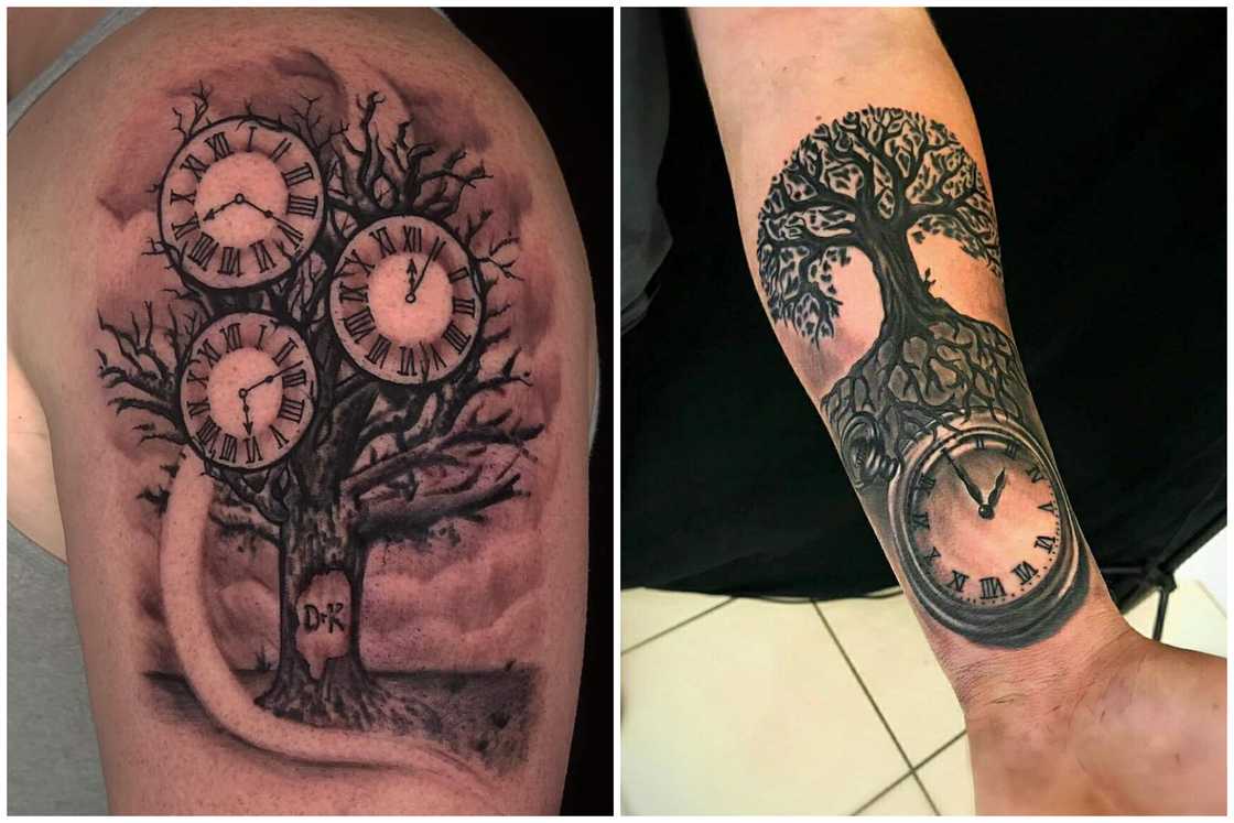 Tree of Life with clock tattoo Tree of Life with clock tattoo