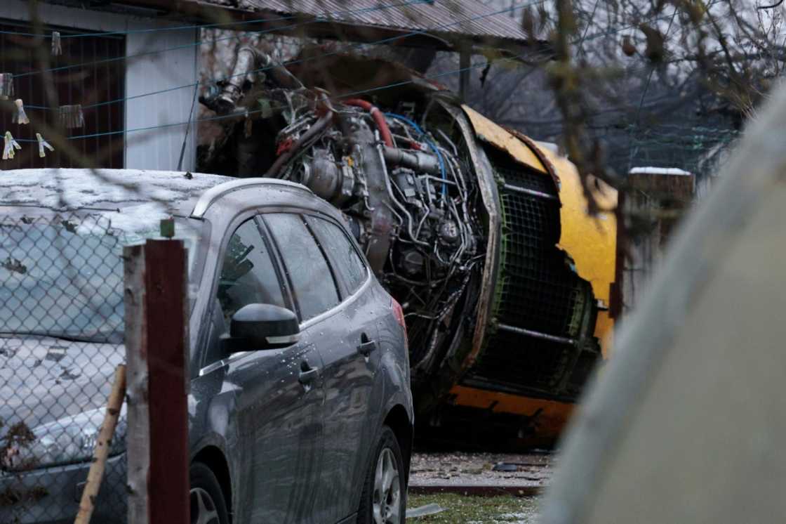 According to the Lithuanian police, the plane skidded several hundred metres before hitting the residential house According to the Lithuanian police, the plane skidded several hundred metres before hitting the residential house