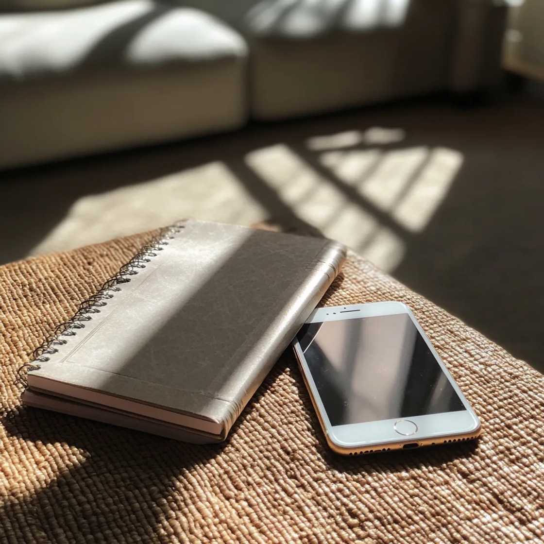 A cellphone on a table A cellphone on a table