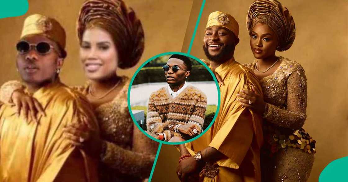 Wizkid and Jada's photoshopped pre-wedding photo. Wizkid and Jada's photoshopped pre-wedding photo.