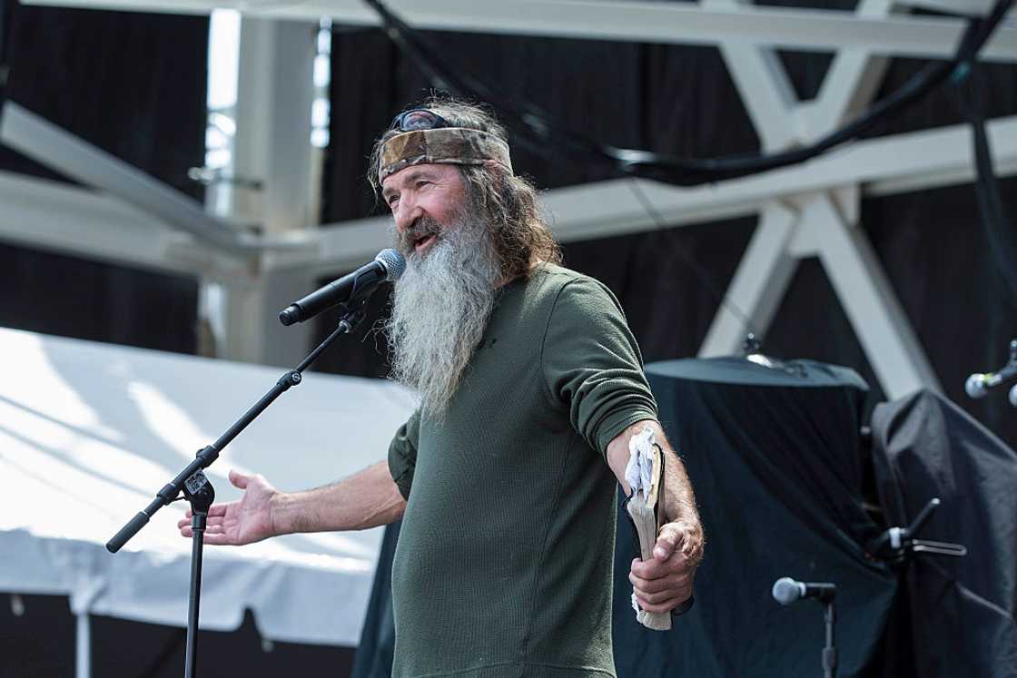 Phil Robertson of Duck Dynasty appears and gives a sermon during RedFest Phil Robertson of Duck Dynasty appears and gives a sermon during RedFest