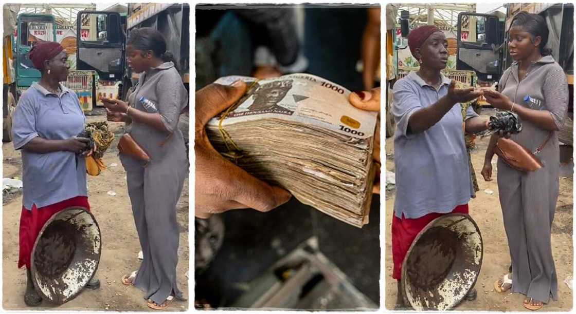 Nigerian woman receives a cash gift of N100k. Nigerian woman receives a cash gift of N100k.