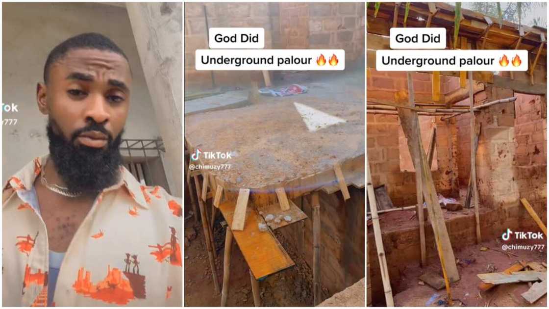 Underground parlour/Building at lintel level. Underground parlour/Building at lintel level.