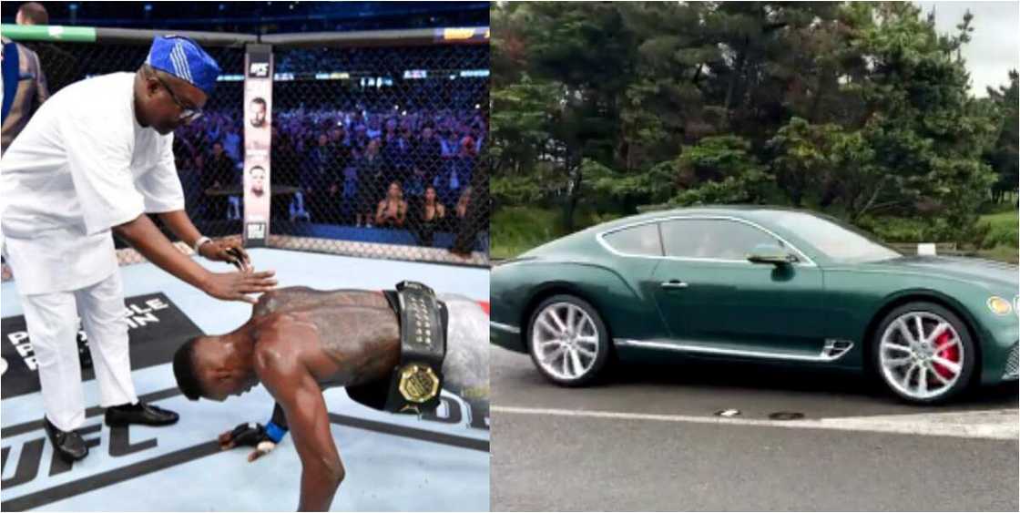 Israel Adesanya gifts dad Bentley Continental GT worth N76m shortly after loss to Blachowicz Israel Adesanya gifts dad Bentley Continental GT worth N76m shortly after loss to Blachowicz