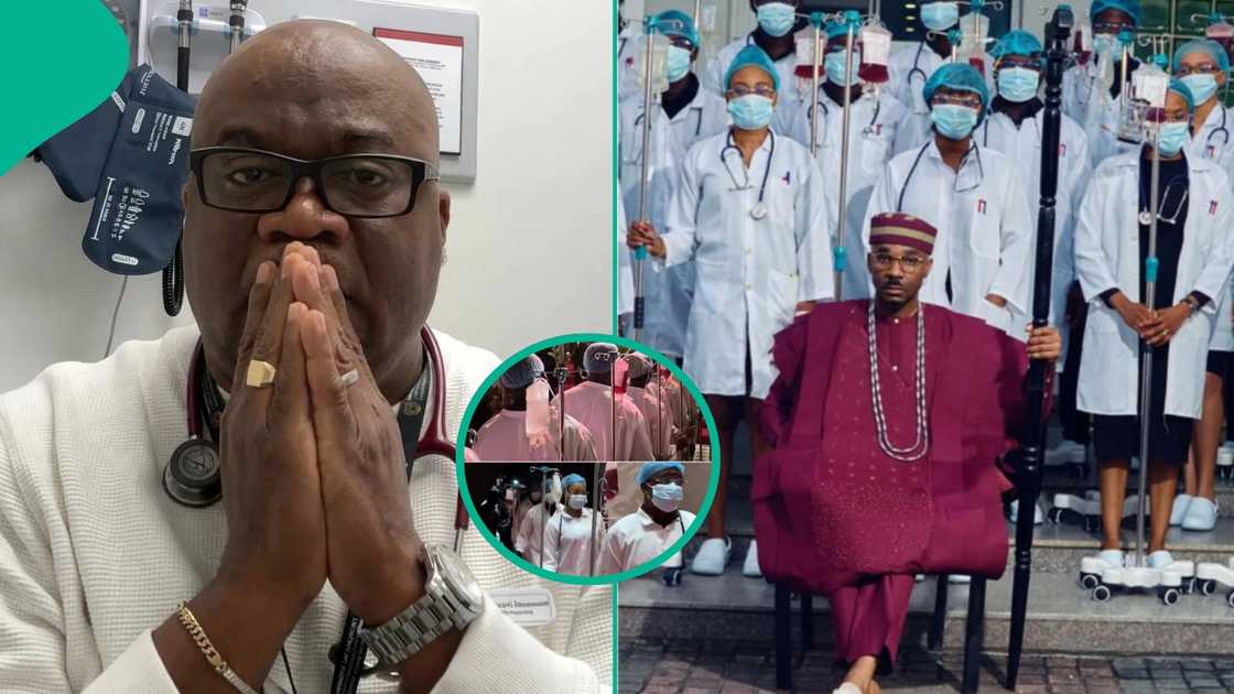 A Canada-based Nigerian doctor has reacted to Pretty Mike's Peller and Jarvis wedding entrance