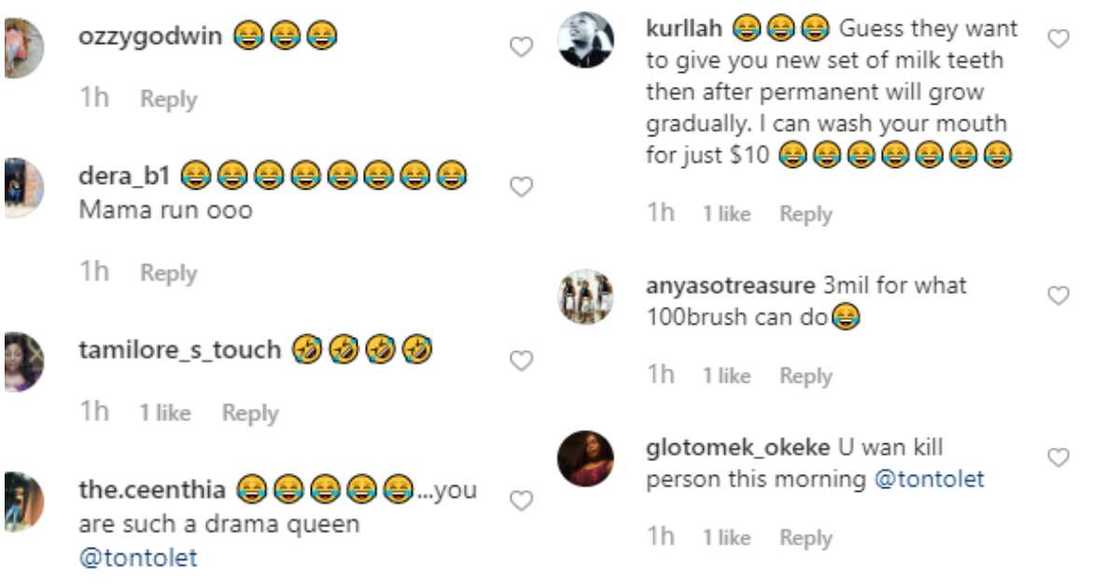 Tonto Dikeh cries out after dentist allegedly charged her N3m to wash her teeth Tonto Dikeh cries out after dentist allegedly charged her N3m to wash her teeth