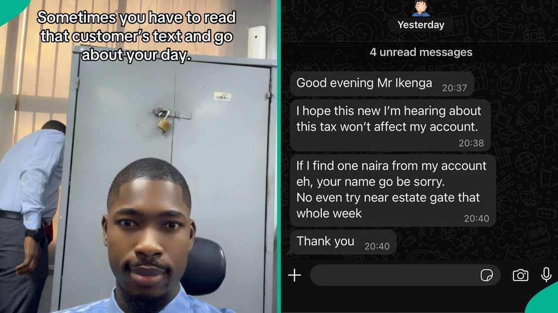 New Tax Laws: Nigerian Banker Displays Unexpected Messages He Got From Customer, Screenshot Trends New Tax Laws: Nigerian Banker Displays Unexpected Messages He Got From Customer, Screenshot Trends