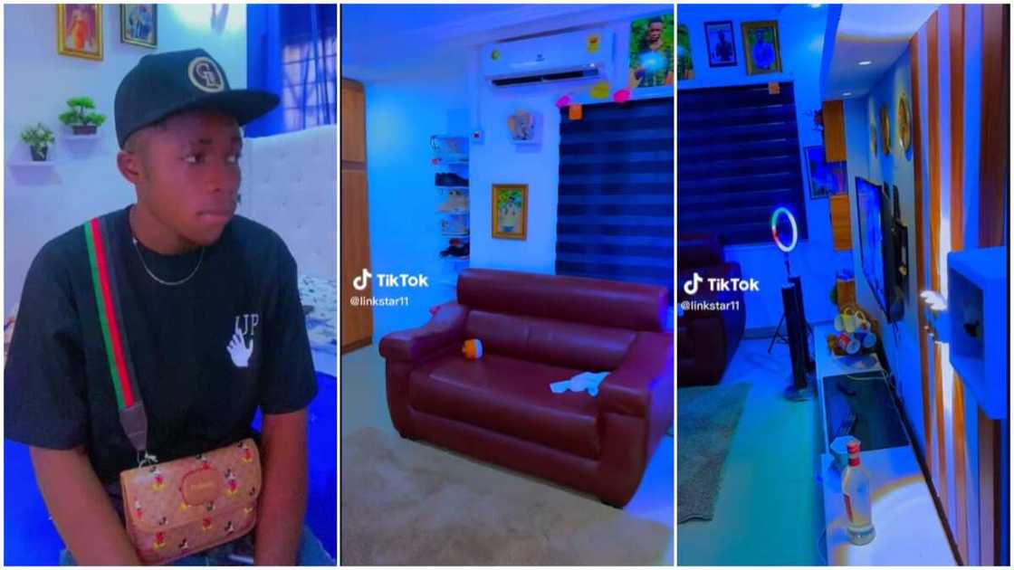 Simple home setup/man installed AC in his room. Simple home setup/man installed AC in his room.