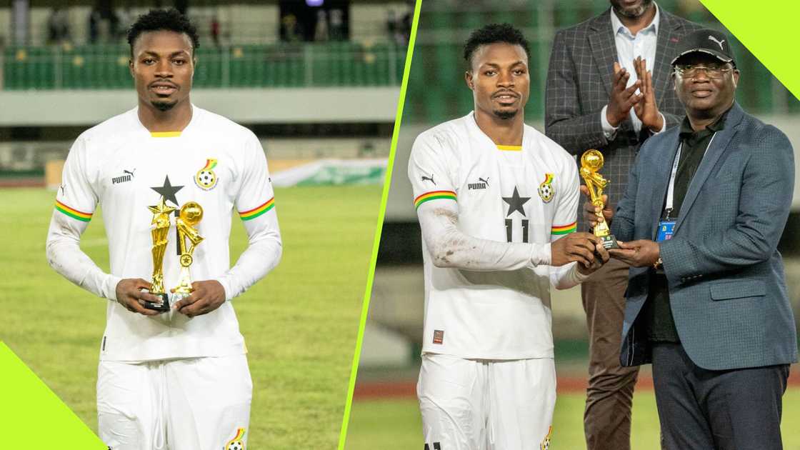 Jerry Afriyie receives awards as Best Player and Golden Boot winner.