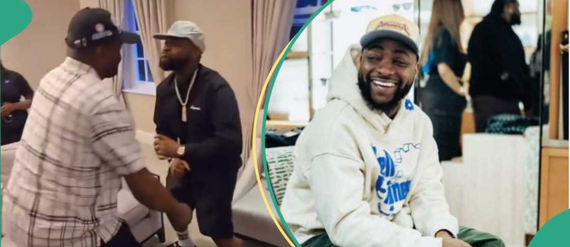 Davido teaches Isreal DMW how to dance in London.