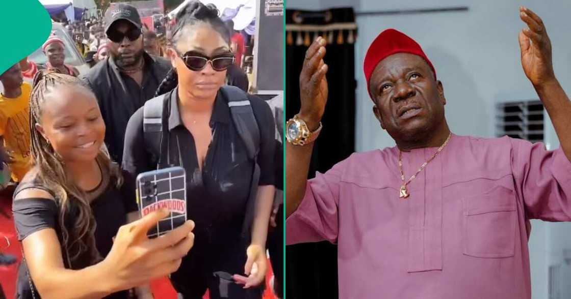 Angela Okorie at Mr Ibu's funeral. Angela Okorie at Mr Ibu's funeral.