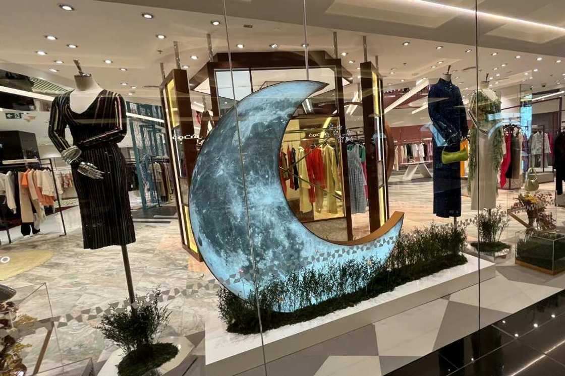 Symbols like the Moon evoke Ramadan in a display at the Mall of the Emirates in Dubai