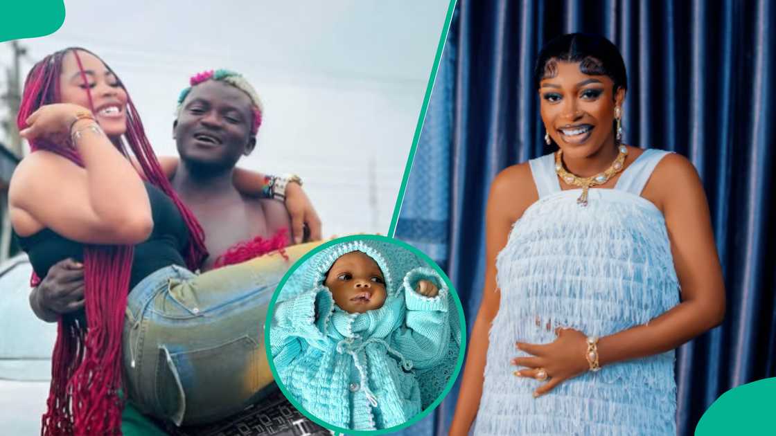 Portable's wife Bewaji celebrates babymama Ashabi's newborn daughter. Portable's wife Bewaji celebrates babymama Ashabi's newborn daughter.