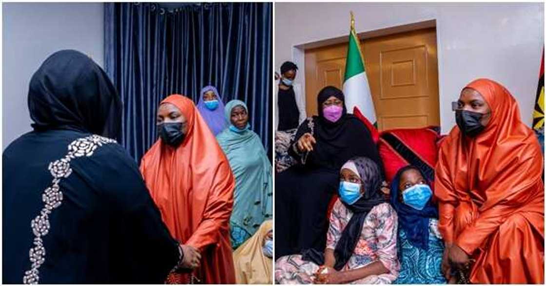 Hotunan ziyarar ta'aziyyar da Aisha Buhari ta kaiwa matar Janar Attahiru suna bayyana