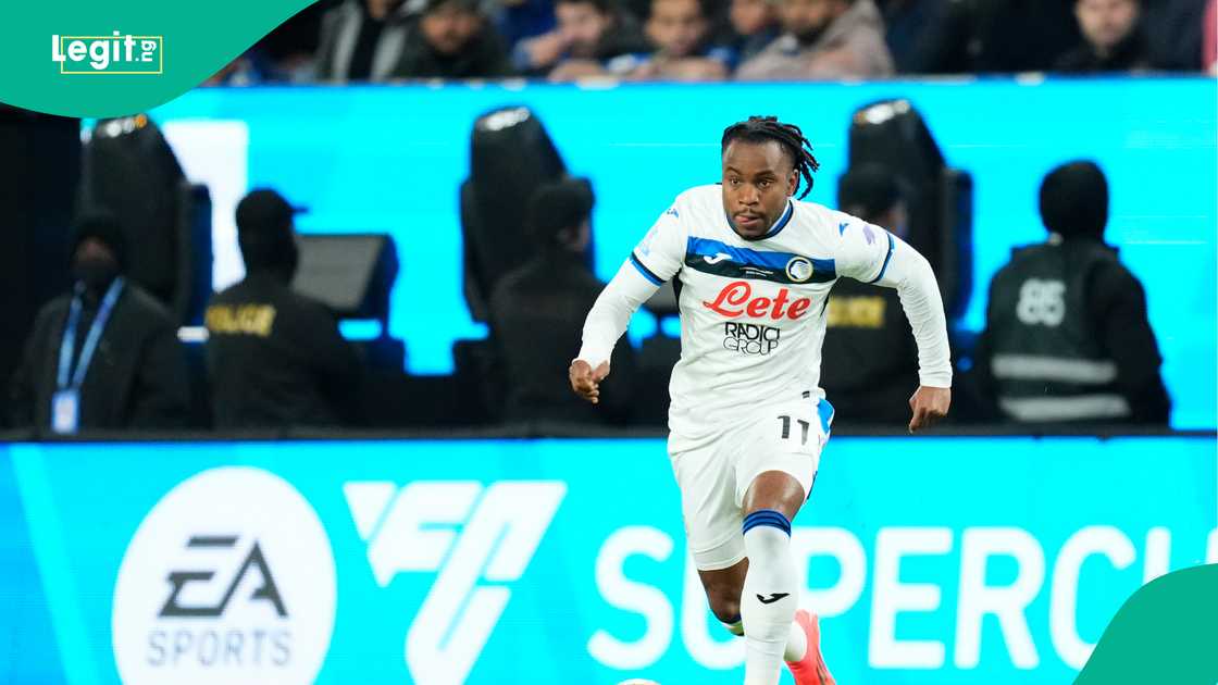 Ademola Lookman during the Super Cup fixture against Inter Milan